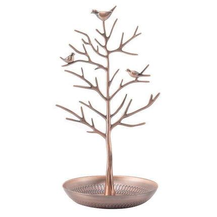 Vintage jewelry tree with 3 birds (bronze).