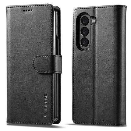 Compatible with Samsung Galaxy Z Fold6 5G Phone Case Cover with Kickstand - Black.