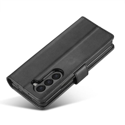 Compatible with Samsung Galaxy Z Fold6 5G Phone Case Cover with Kickstand - Black.