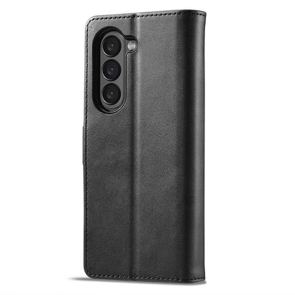 Compatible with Samsung Galaxy Z Fold6 5G Phone Case Cover with Kickstand - Black.