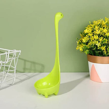Nessie Soup Ladle 3-Pack with Loch Ness Design Upright Spoon Compatible with Kitchen Bar Tools.
