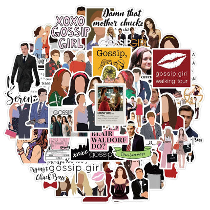 50pcs Gossip Girl Blair Serena Chuck Dan TV Quotes Scrapbook Graffiti Stickers.