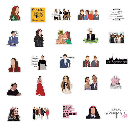 50pcs Gossip Girl Blair Serena Chuck Dan TV Quotes Scrapbook Graffiti Stickers.
