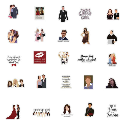 50pcs Gossip Girl Blair Serena Chuck Dan TV Quotes Scrapbook Graffiti Stickers.