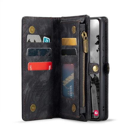 Galaxy S25 Wallet Case with Multi-Slot 2-in-1 Design Black Slim Protective Cover with Card Holder for Compatible with Samsung S25.