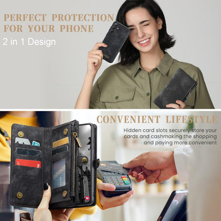Galaxy S25 Wallet Case with Multi-Slot 2-in-1 Design Black Slim Protective Cover with Card Holder for Compatible with Samsung S25.