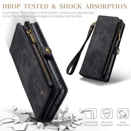 Galaxy S25 Wallet Case with Multi-Slot 2-in-1 Design Black Slim Protective Cover with Card Holder for Compatible with Samsung S25.