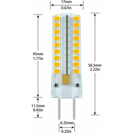 G6.35 LED Bulb 12V 7W 50W Equivalent Warm White 3000K 360 Degree Beam Angle for Cabinet Lighting Non Dimmable 2 Pack.