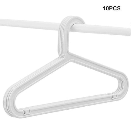 10-pack Standard PP Hanger Lightweight Shirt Hanger For Everyday Use White.