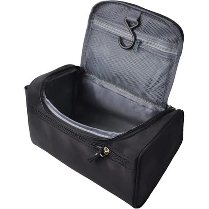 Men's Small Travel Toiletry Bag Black for Shaving Shower Hygiene Items.