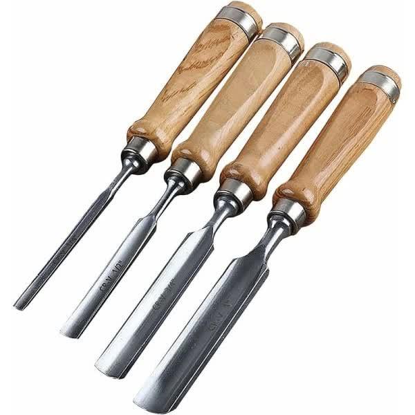4-Piece Wood Chisel Set for Wood Carving and DIY.