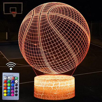 3D LED Basketball Night Light with Remote Control.