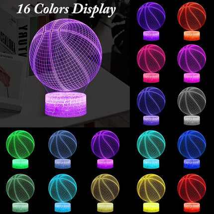 3D LED Basketball Night Light with Remote Control.