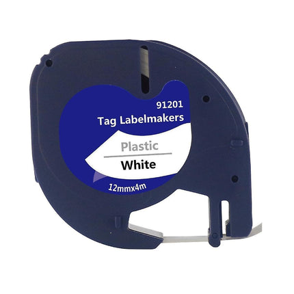 Letratag Refill Tape 5-Pack Black on White Compatible with Letratag 91331.