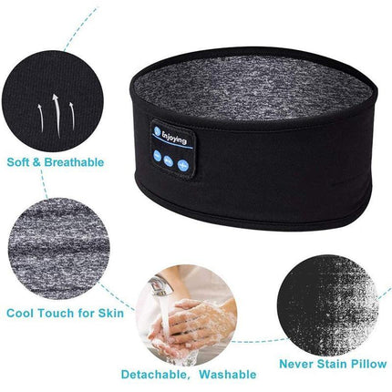 Wireless Headband Headphones Compatible with All Devices for Running Sleeping Music Black.