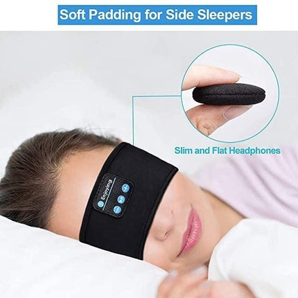 Wireless Headband Headphones Compatible with All Devices for Running Sleeping Music Black.