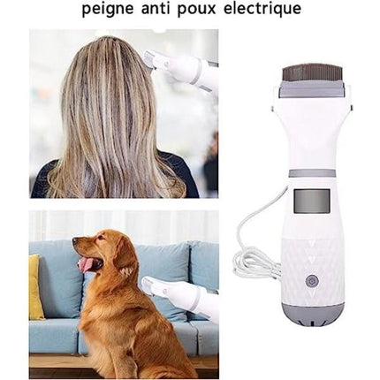 Electric Lice Comb with Vacuum, 3 Filters - Professional Lice Cleaning Tool for Kids and Pets.
