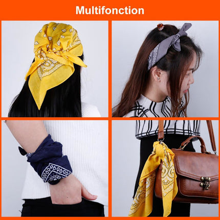 12 Pack Bandana Scarf 54x54cm Unisex Handkerchief 12 Colors.