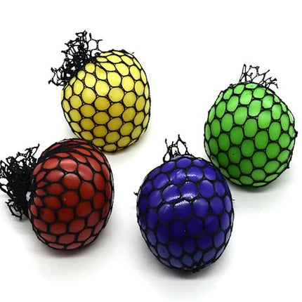 Stress Balls 4-Pack Mesh Textured for Adults Kids Therapy Squeeze.