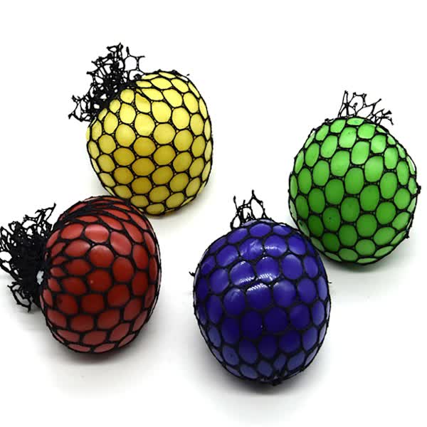 Stress Balls 4-Pack Mesh Textured for Adults Kids Therapy Squeeze.