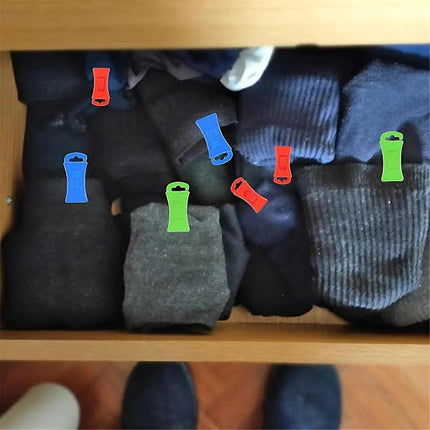 Sock Clips 60 Pack for Washing Machine and Dryer, Laundry Clips with Hooks, Sock Holder Set.