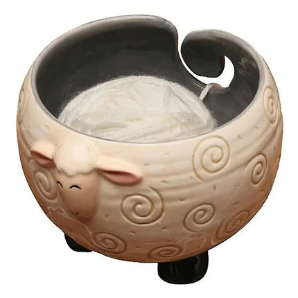 Ceramic Yarn Bowl for Knitting Holds Yarn Ball 15cm x 11cm.