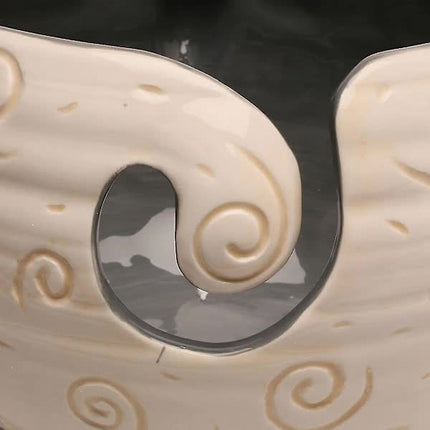 Ceramic Yarn Bowl for Knitting Holds Yarn Ball 15cm x 11cm.