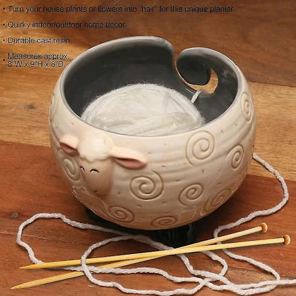 Ceramic Yarn Bowl for Knitting Holds Yarn Ball 15cm x 11cm.