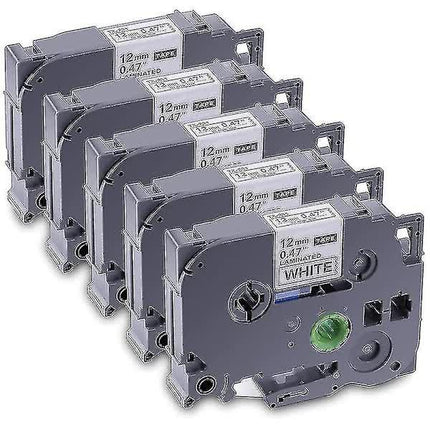Brother TZE-231 Compatible 5-Pack Laminated P-Touch Label Printer Tape for PT-D Model.