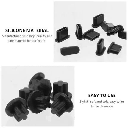 USB C Dust Cover 10 Pairs Small Phone Port Earphone Jack Compatible with Various Smartphones.