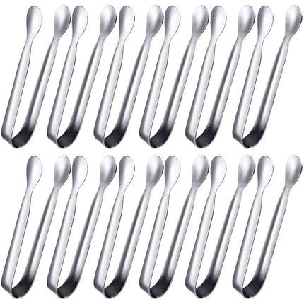 Small Stainless Steel Serving Tongs 12 Pack - Mini Sugar Tongs, Ice Tongs Compatible with Various Brands.