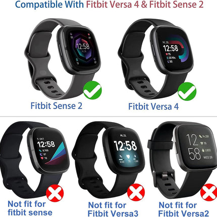 Fitbit Versa 4 Sense 2 Screen Protector Case 4-Pack Shockproof Soft TPU Full Protection.