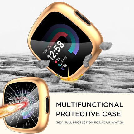 Fitbit Versa 4 Sense 2 Screen Protector Case 4-Pack Shockproof Soft TPU Full Protection.