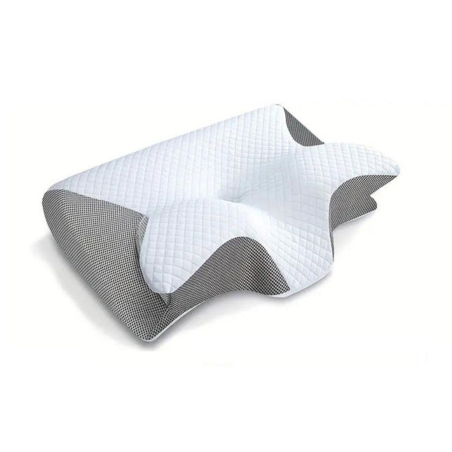 Viscoelastic Neck Pillow, Ergonomic Contour 2-in-1 Neck Pain Orthopedic Pillow, Contour Support Pillow, 1 Unit Light Gray None No, Light gray.