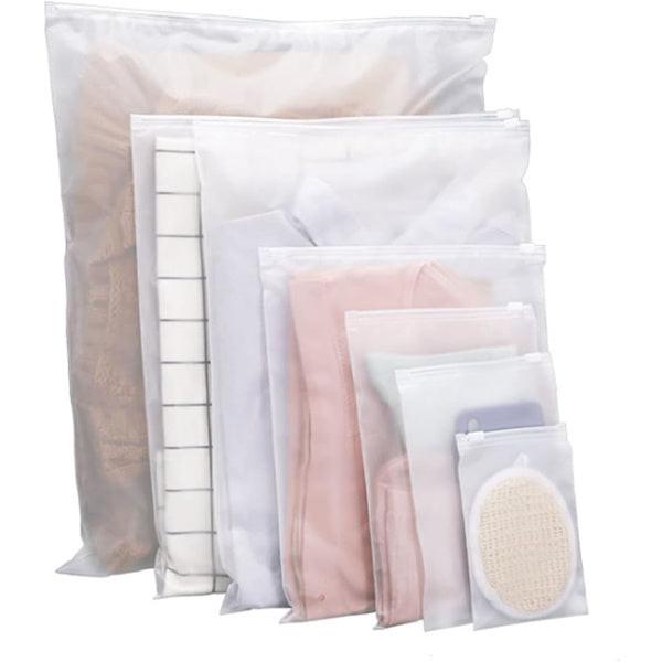 Zipper Bags for Clothes 35pcs Frosted Resealable Bag Plastic Zip-Lock Seal Clothing Bags for School Trip Reusable Travel Waterproof.