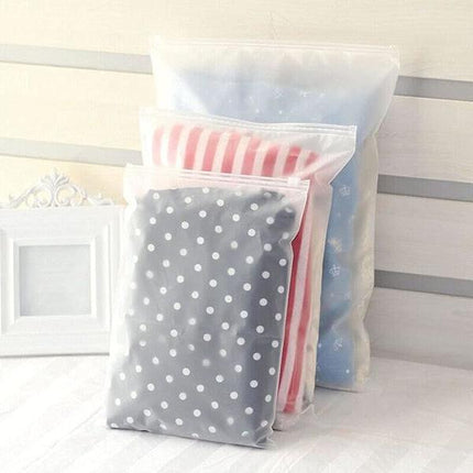 Zipper Bags for Clothes 35pcs Frosted Resealable Bag Plastic Zip-Lock Seal Clothing Bags for School Trip Reusable Travel Waterproof.