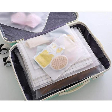 Zipper Bags for Clothes 35pcs Frosted Resealable Bag Plastic Zip-Lock Seal Clothing Bags for School Trip Reusable Travel Waterproof.