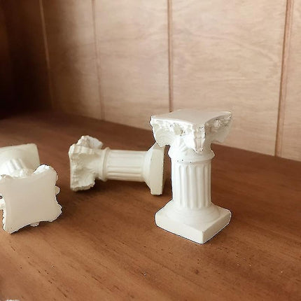 White Roman Pillar Greek Pillar Statue Indoor and Outdoor Modern Style Mini Resin Decoration (1 pc, white).
