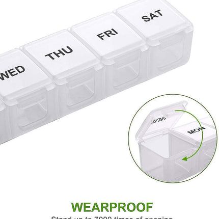2 pcs Oversized Weekly Pill Organizer Box 2-pack, You Can Carry The Daily Pill Box Oversized Every Week Medicine Box.