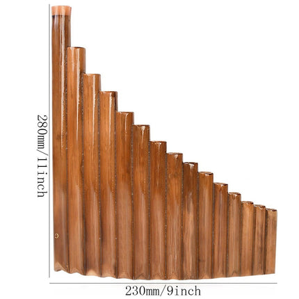 Handmade 15-Pipe Bamboo Pan Flute Natural Woodwind Instrument G-Tone.