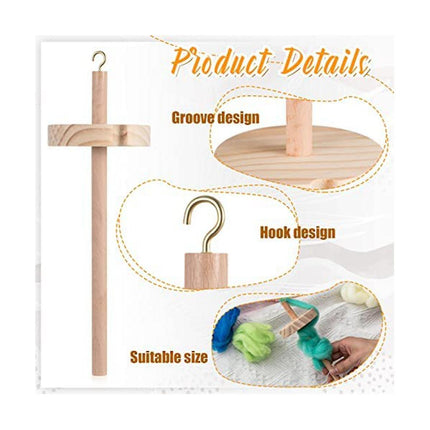 DIY Dragonfly Spindle Yarn Spinner, Handmade Wooden Spinning Wheel for Yarn Making, 2Pcs.