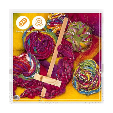 DIY Dragonfly Spindle Yarn Spinner, Handmade Wooden Spinning Wheel for Yarn Making, 2Pcs.