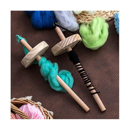 DIY Dragonfly Spindle Yarn Spinner, Handmade Wooden Spinning Wheel for Yarn Making, 2Pcs.