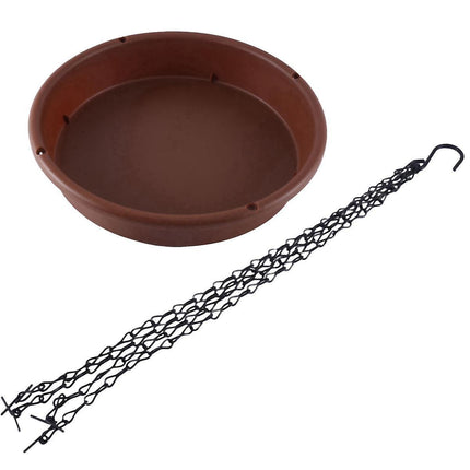 Bird Bath Outdoor Feeding Tray For Backyard Patio Fence Wooden Deck.