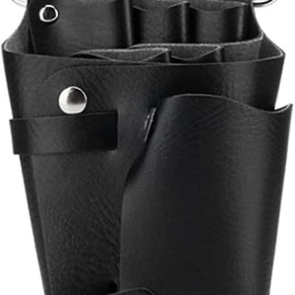 Hairdressing Tools Universal Leather Waist Bag with Scissors Comb Pockets for Salon and Barber Use.