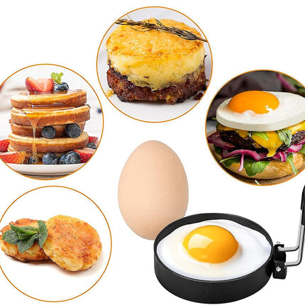 Stainless Steel Egg Ring Pancake Mold 4 Pieces Compatible with Fried Eggs Omelets.
