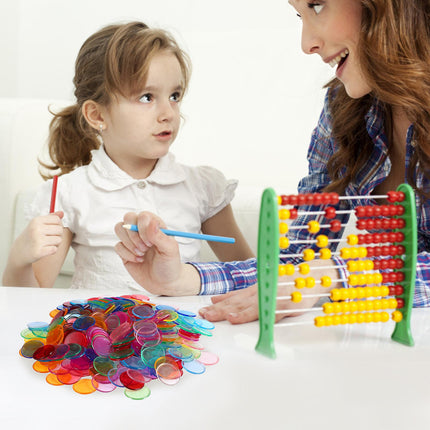 Plastic Bingo Tiles Markers, 500 pcs Round Tiles for Bingo Games Counting Cards Accessories.