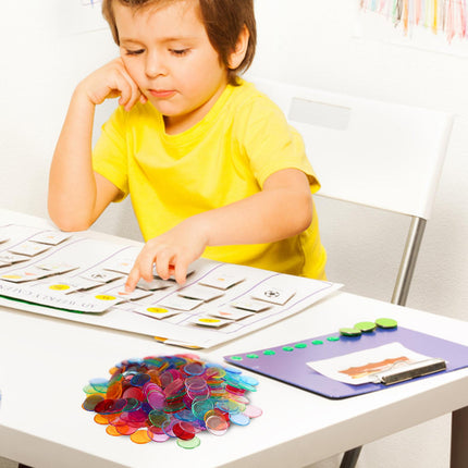 Plastic Bingo Tiles Markers, 500 pcs Round Tiles for Bingo Games Counting Cards Accessories.