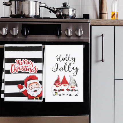 Christmas Kitchen Towels Set of 4, 18x26 inch Dishcloth for Drying Dishes.