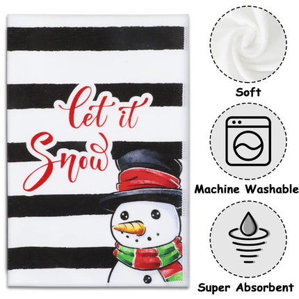 Christmas Kitchen Towels Set of 4, 18x26 inch Dishcloth for Drying Dishes.